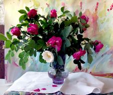 bouquet of flowers in a vase like a still life