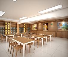 empty reading room in the modern library