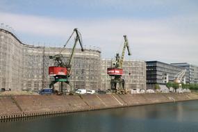 Port Cranes Harbour riverside