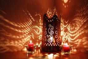 burning candles, decorative lighting