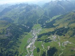 Aerial View of Lech Am arlberg Paragliding