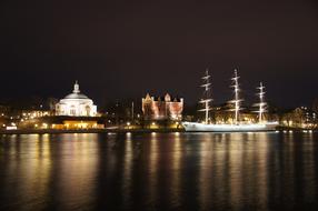 Night Photograph of harbour lights at night