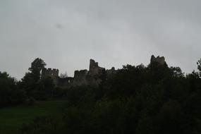 view of the Hohenfreyberg at dark twilight