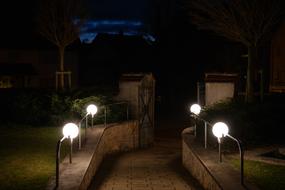 Illuminated Lamps in garden