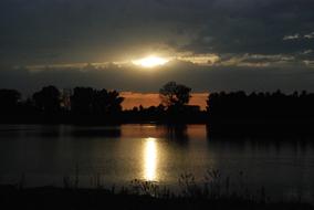 Evening Sun Lake Shining