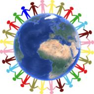 group circle hand in hand earth