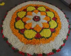 Flowers Rangoli Indian Custom