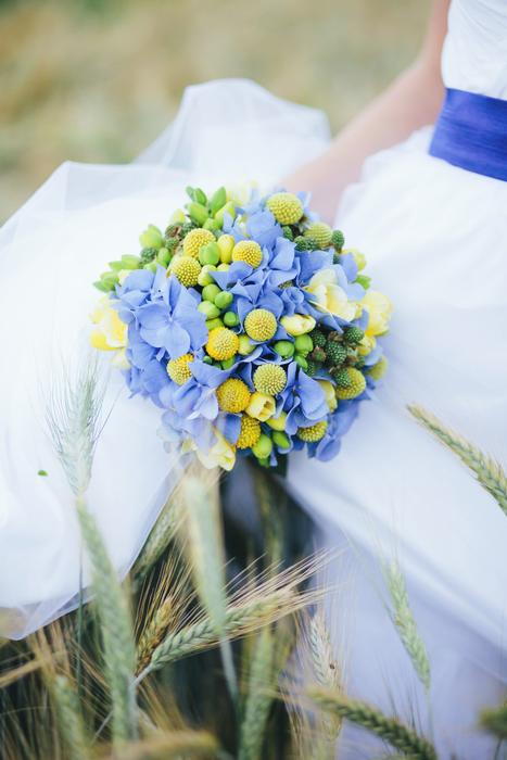 Spring Flowers Caroline Blue yellow