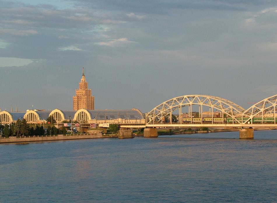 view of the bridge over Daugava in riga