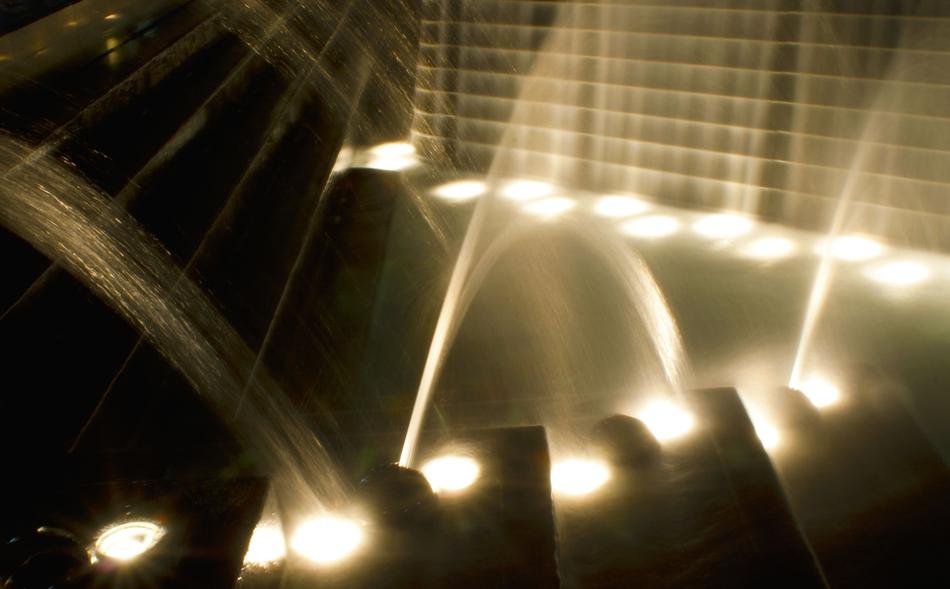 fountain exposition in sepia background
