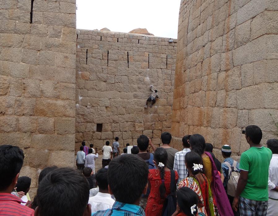 Jyothi Rai Spiderman on Vertical Wall