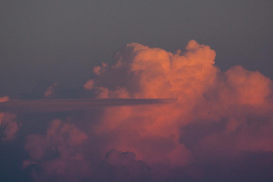 orange storm clouds high in the sky