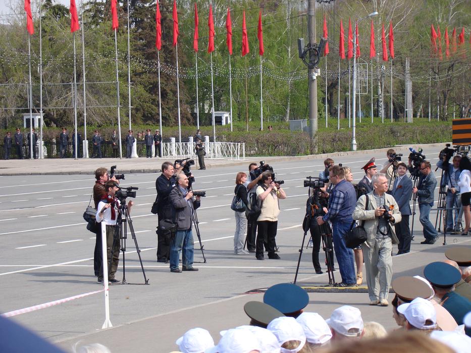 film crew during the parade