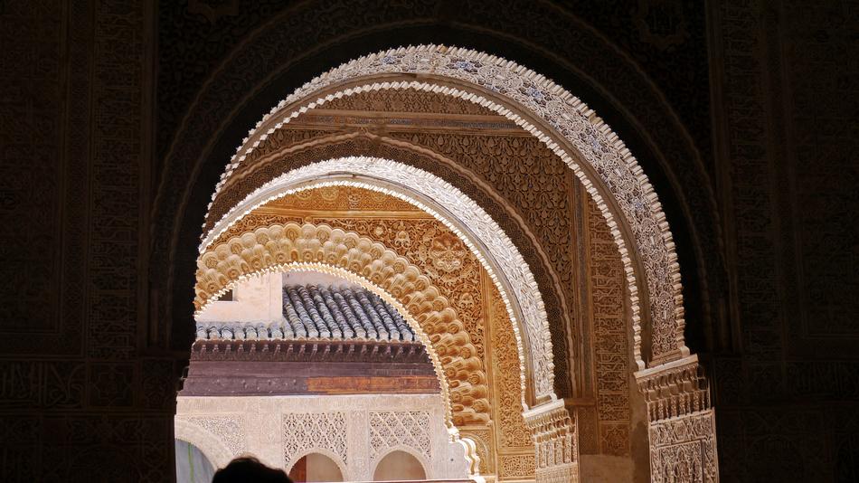 alhambra arch in Granada, Spain