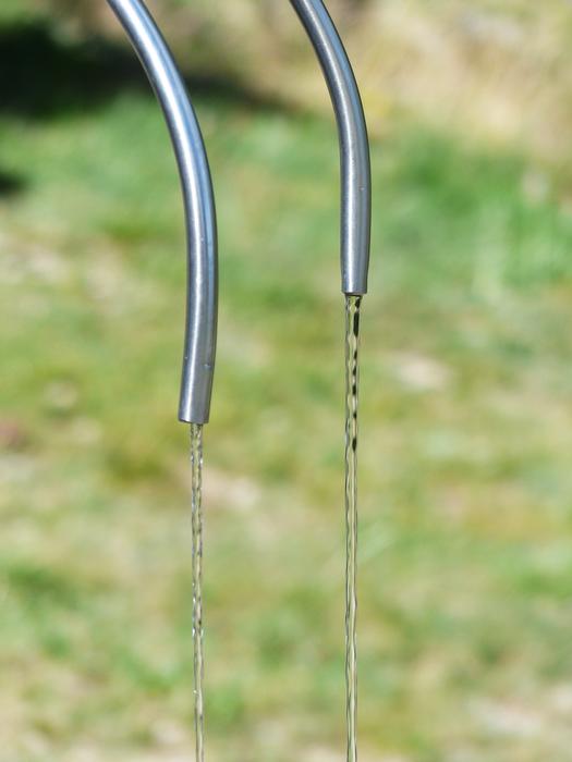 water pipe with water on blurred background