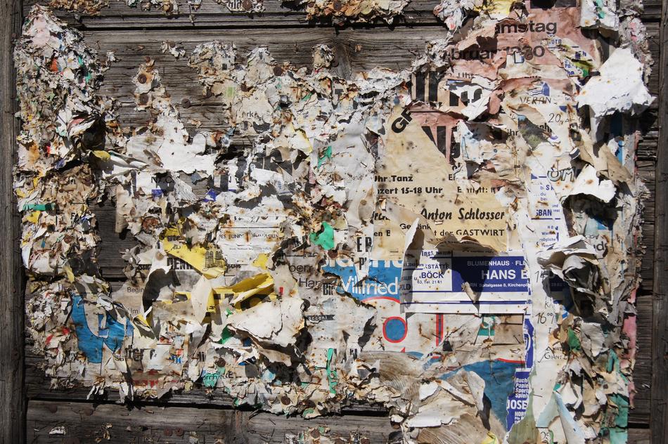 Old Bulletin Board Advertisement close-up