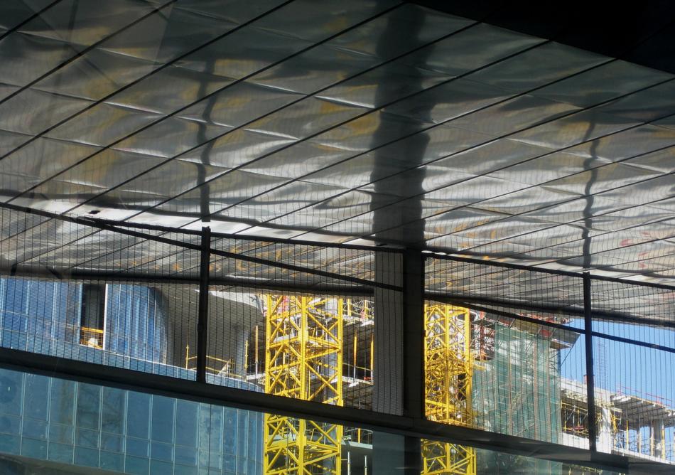 roof puddle with mirrored pillars