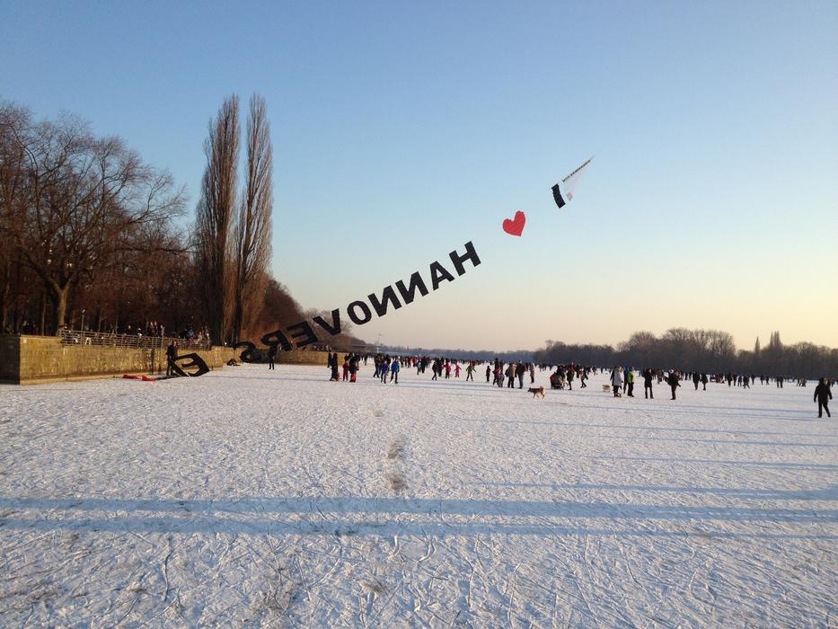 Frozen Hanover Lake Maschsee