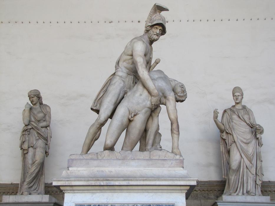 Menelaus Carrying the Body of Patroclus and other marble Sculptures, italy, Florence