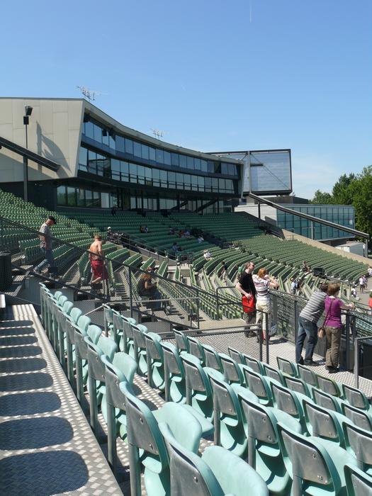 People on landscape of the Open Air Museum in Bregenz, Austria