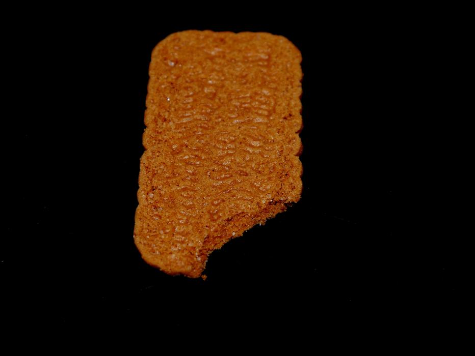 bitten cookies on a black background