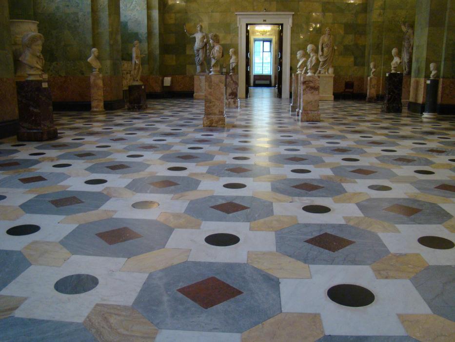 marble floor in the hall of Ancient Greece in the Winter Palace