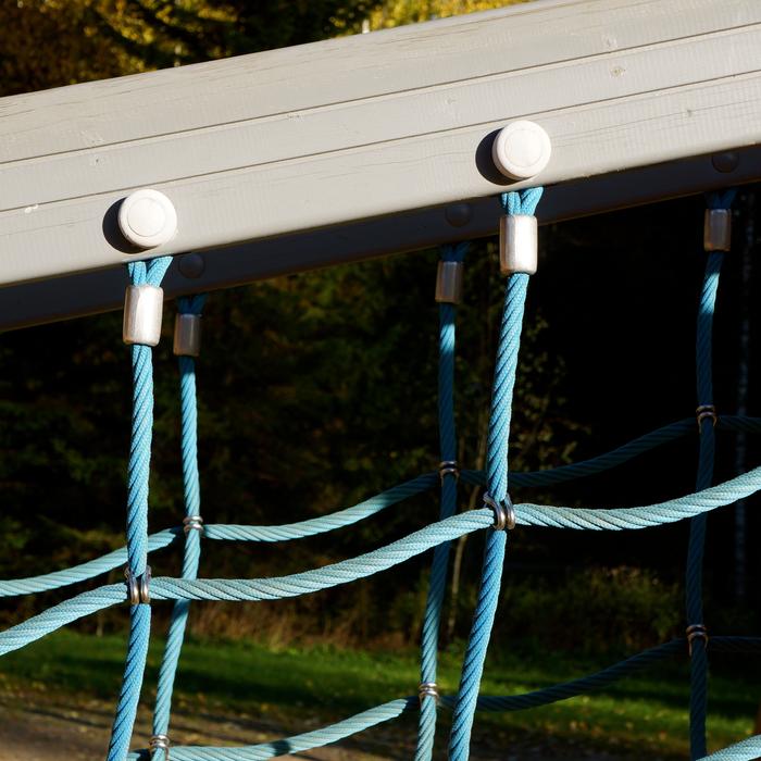 Construction with climbing robes at the playground, in sunlight