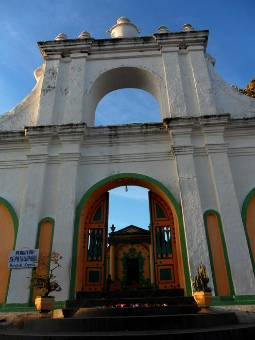 building with wooden entrance in indonesia