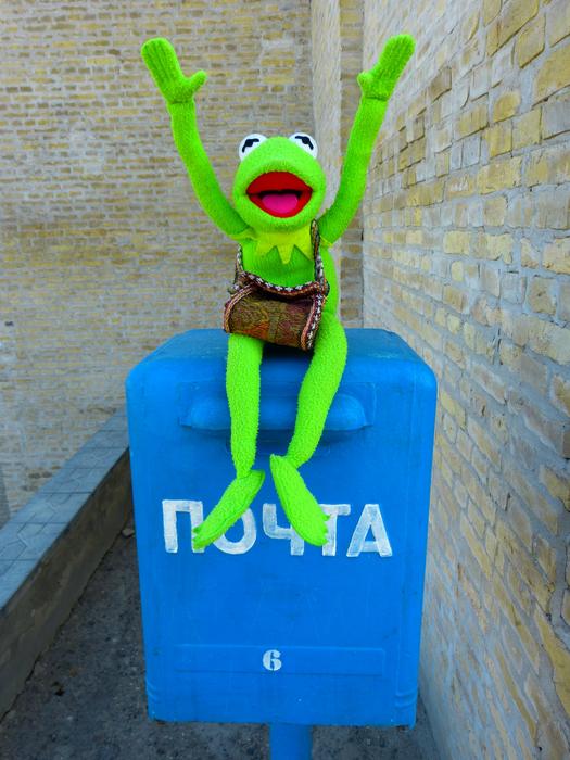 kermit frog on Post Letter Box
