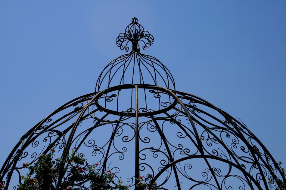 steel structure as decoration in the garden