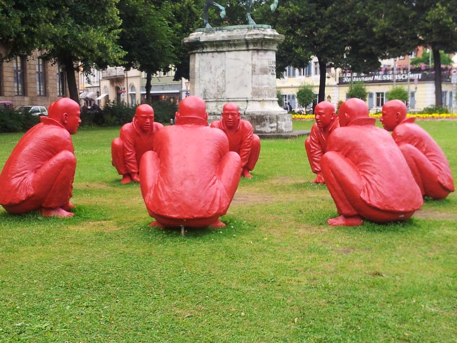 Red Group statues in Bamberg