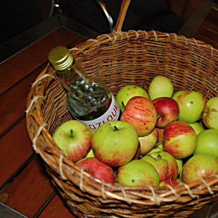 Basket of Apples and Plum Brandy