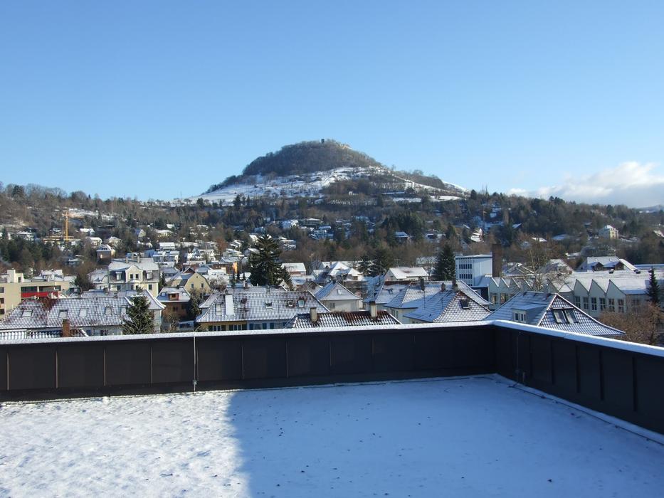 winter panorama of rooftops in reutlingen, Germany