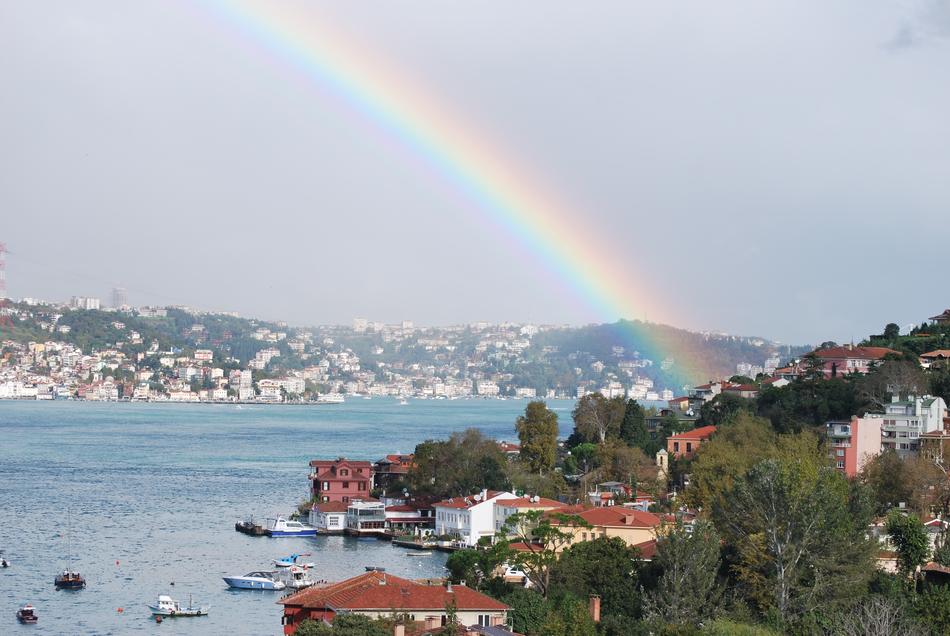 rainbow on sky in Turkey Istanbul Bosphorus