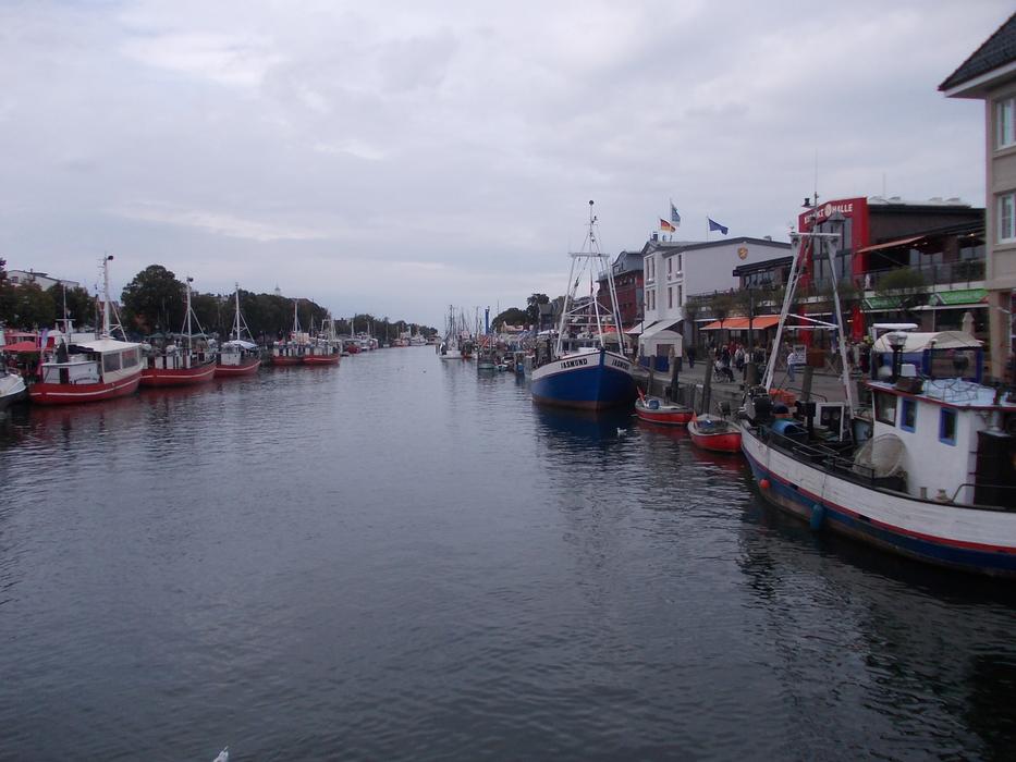 view of the port in Warnemunde