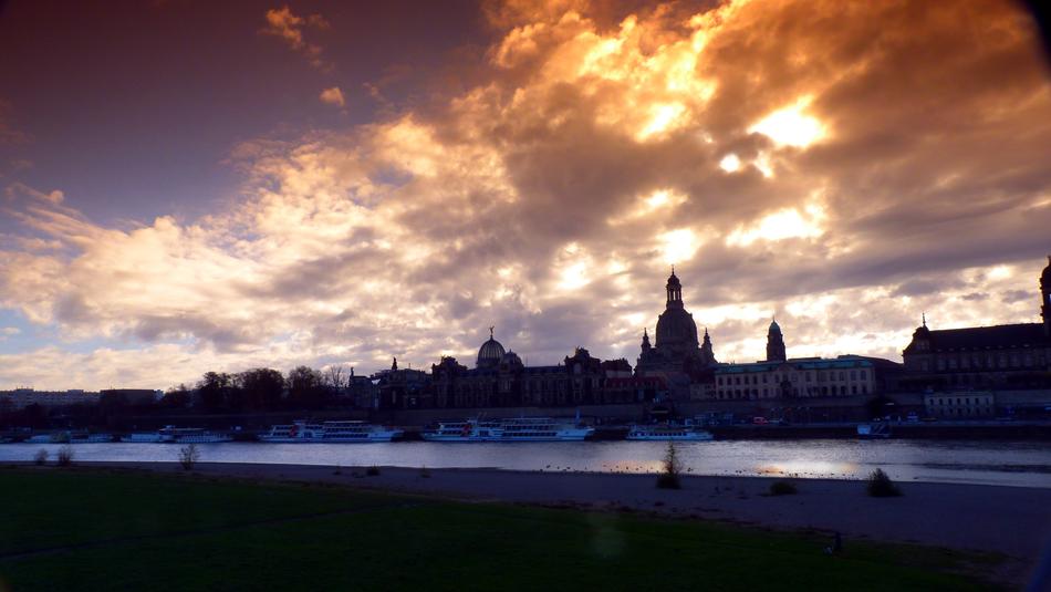 Panorama view of Dresden Backlighting