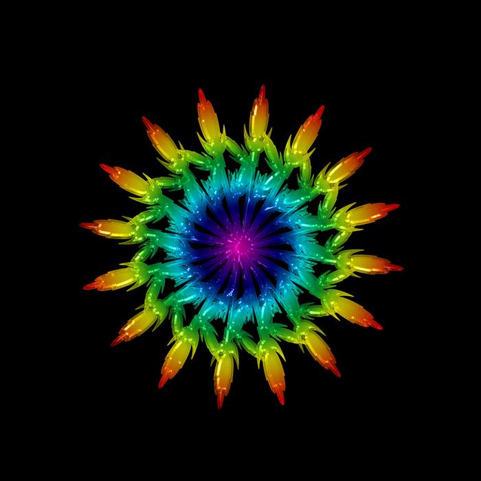 ice crystal as a shape on a black background