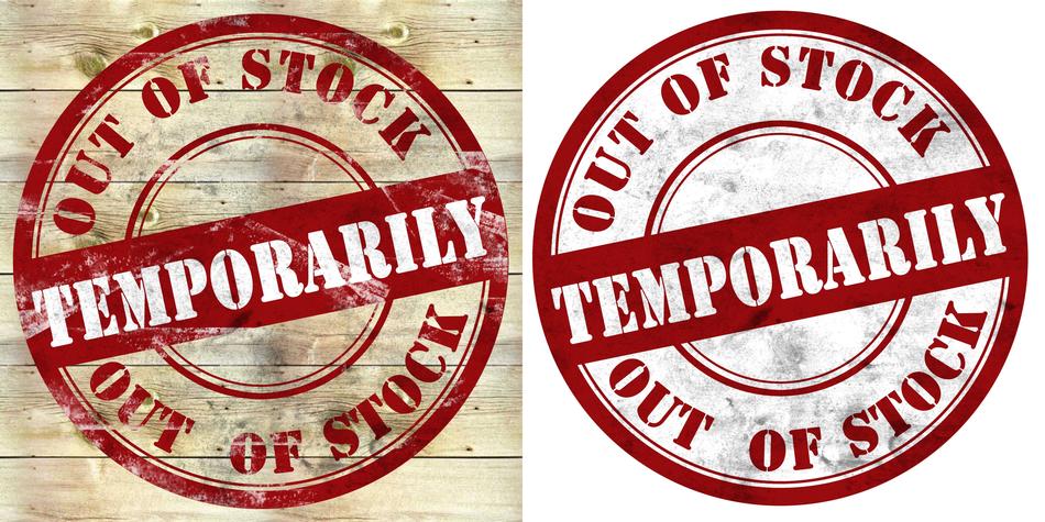 Out Of Stock Stamp Temporarily
