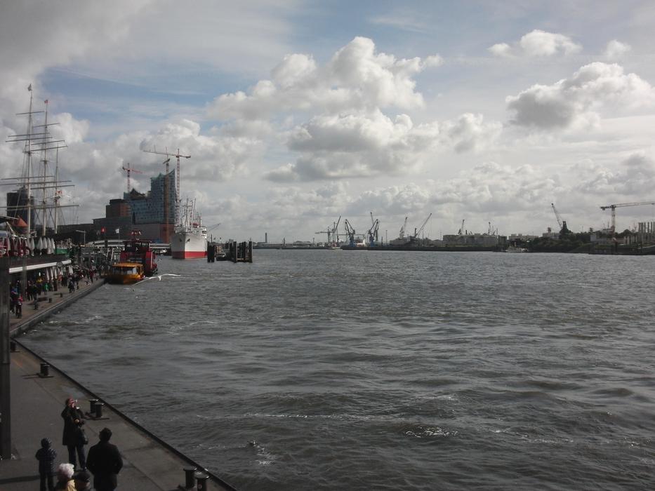 panoramic view of port, germany, Hamburg