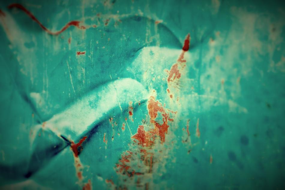 turquoise rusty metal