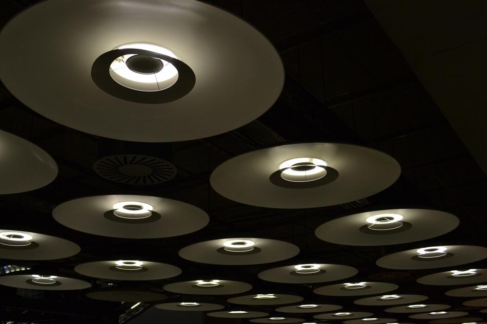 modern Ceiling Lights in darkness