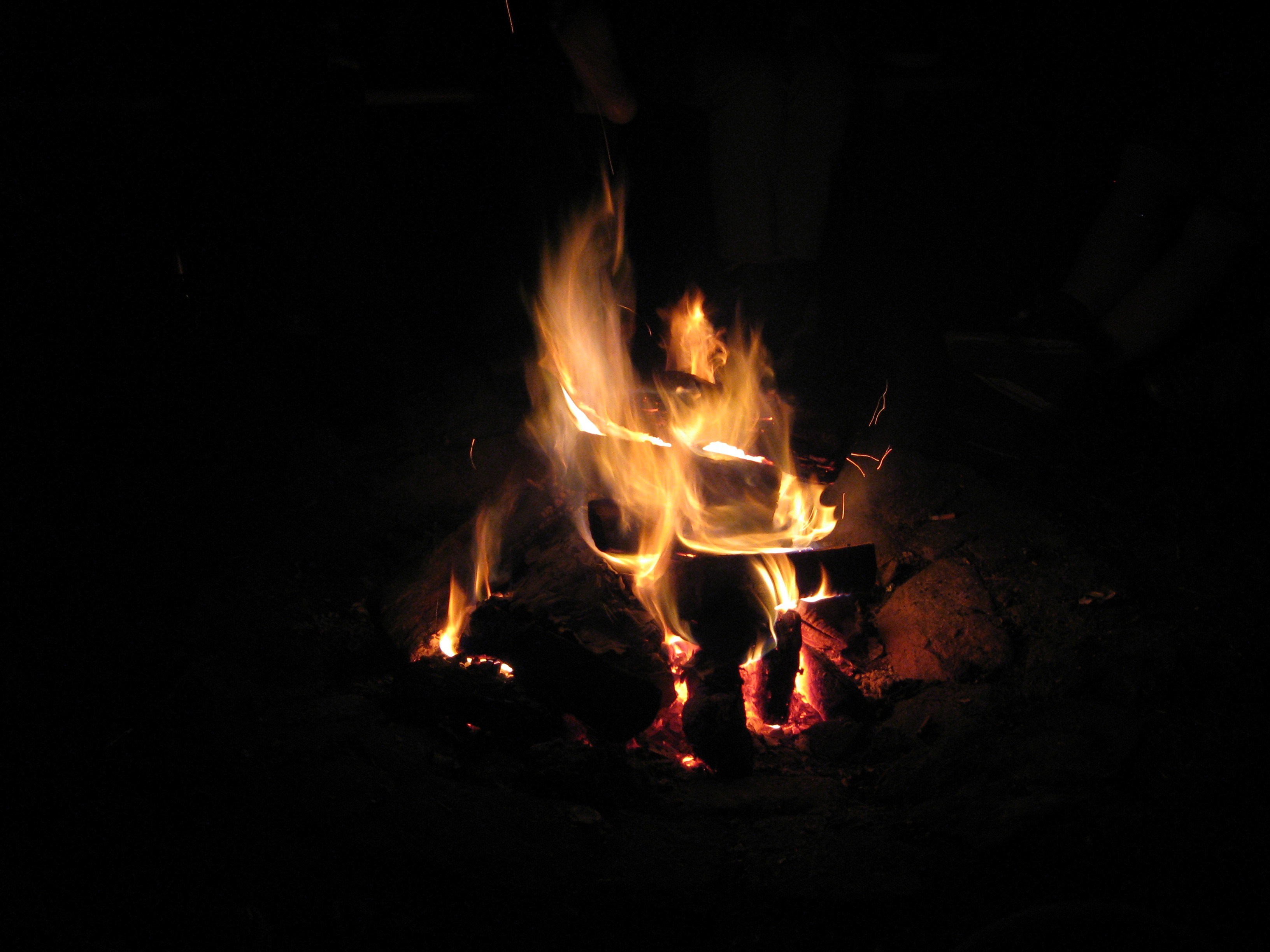 Campfire Flying Sparks Glow free image download