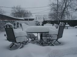 Snowy Garden Furniture