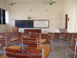 Black Board Chairs Class Room