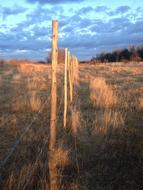 Fence Rural Dusk