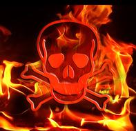 skull and crossbones skull fire