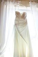 Wedding Dress and white Curtain