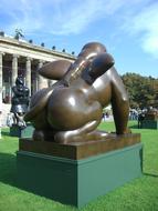 winged woman, Sphinx, back view of Bronze sculpture by Botero, germany, Berlin