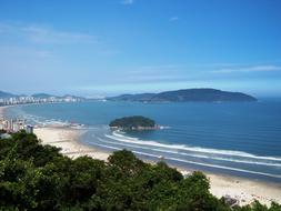 tropical coastline in Sao Vicente, Brazil