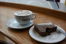 coffee cup with cake